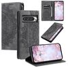Per Google Pixel 10 Pro XL Custodia per telefono in pelle magnetica con motivo Totem in rilievo (grigio)