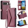 Per Google Pixel 10 Pro XL Portafoglio Multi-Slot per Carta Custodia per Telefono in Pelle con Lanyard (Rosso Vino)