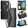 Per Google Pixel 10 / 10 Pro Portafoglio Multi-Slot per Carta Custodia per Telefono in Pelle con Laccetto (Nero)
