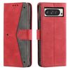 Per Google Pixel 10 Pro XL Custodia per telefono in pelle di vitello con cuciture effetto pelle di chiodo (rosso)