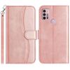Per Motorola Moto G10 / G20 / G30 Custodia in pelle a forma di S a doppia piega (oro rosa)