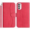 Per Motorola Moto G62 5G Custodia in pelle a forma di S a doppia piega (rosso rosa)