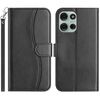 Per Motorola Moto G75 5G Custodia in pelle a forma di S a doppia piega (nera)