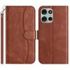 Per Motorola Moto G75 5G Custodia in pelle a forma di S a doppia piega (caffè)