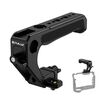 PULUZ Maniglia superiore a sgancio rapido in metallo a doppio filetto con slitta fredda per stabilizzatore della gabbia della fotocamera (nero)