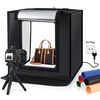PULUZ 40cm pieghevole portatile 24W 5500K luce bianca dimmerabile illuminazione fotografica studio shooting tenda kit box con 6 colori (nero, arancione, bianco, rosso, verde, blu) fondali