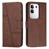 Per vivo Y29 4G Custodia per telefono in pelle con fibbia e texture in vitello con cuciture (marrone)