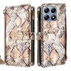 Per Xiaomi 14T Pro 5G Custodia a tracolla in pelle con texture serpente (bianca)