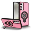 Per Samsung Galaxy S23 5G Custodia magnetica con supporto ad anello (rosa brillante)