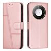 Custodia per telefono in pelle con fibbia in vitello con cuciture intelligenti per Honor X60 / X9c (oro rosa)
