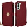 Per Infinix Hot 50 4G Custodia a tracolla in pelle con texture a croce (rossa)