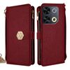 Per itel P65 Custodia per telefono in pelle con tracolla e texture incrociata (rosso)