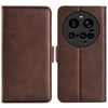 Custodia in pelle con chiusura magnetica orizzontale a doppio lato per Xiaomi 15 Ultra (marrone)