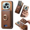 Per Honor Magic6 Pro 5G Retro Cross Leather Ring Vertical Insert Card Bag MagSafe Custodia per telefono (marrone)