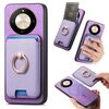 Per Honor X50 Retro Cross Leather Ring Vertical Insert Card Bag MagSafe Custodia per telefono (viola)