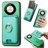 Per Honor X50 Retro Cross Leather Ring Vertical Insert Card Bag MagSafe Custodia per telefono (verde)