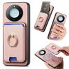 Per Honor X60 5G Retro Cross Leather Ring Vertical Insert Card Bag MagSafe Custodia per telefono (rosa)