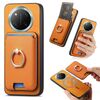 Per Honor X60 Pro 5G Retro Cross Leather Ring Vertical Insert Card Bag MagSafe Custodia per telefono (giallo)
