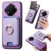 Per Honor X9C Retro Cross Leather Ring Vertical Insert Card Bag MagSafe Custodia per telefono (viola)