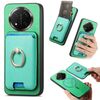 Per Honor X9C Retro Cross Leather Ring Vertical Insert Card Bag MagSafe Custodia per telefono (verde)