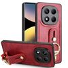 Per Redmi Note 14 Pro 4G Custodia per telefono con cinturino in pelle (rosso)