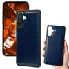 Per Samsung Galaxy A56 5G Custodia per telefono con texture in pelle di mucca e retro (blu reale)