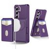 Per Samsung Galaxy S25+ 5G 2-in-1 Custodia magnetica MagSafe in pelle con retro per telefono (viola)