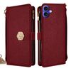Per iPhone 16 Custodia per telefono in pelle con tracolla e texture incrociata (rosso)
