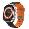 Per Apple Watch 46mm / 49mm / 45mm / 44mm Kalebol Wave Reverse Buckle Cinturino in silicone bicolore (nero arancione)