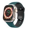 Per Apple Watch 42mm / 41mm / 40mm / 38mm Kalebol Wave Reverse Buckle Cinturino in silicone bicolore (verde scuro nero)