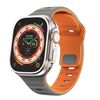 Per Apple Watch 42mm / 41mm / 40mm / 38mm Kalebol Wave Reverse Buckle Cinturino in silicone bicolore (grigio siderale arancione)