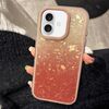 Per iPhone 16 Plus PC Lens Ring Gradient Shell Texture 3 in 1 Custodia per telefono (arancione)