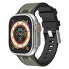 Per Apple Watch 46mm / 49mm / 45mm / 44mm Cinturino in silicone Kalebol Farmhouse Oak (nero + verde militare)