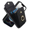 Per iPhone 16e Custodia per telefono con trama rombica e cordino lungo (nero)