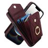 Per iPhone 16e Custodia per telefono con trama rombica e cordino lungo (rosso vino)