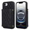 Per iPhone 16e Custodia per telefono con trama rombica e cordino lungo (nero)