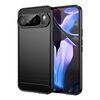 Per Google Pixel 10 Pro XL Custodia per telefono in TPU con texture spazzolata in fibra di carbonio (nero)