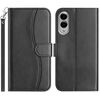 Per Samsung Galaxy S25 Edge 5G Custodia in pelle a forma di S a doppia piega (nera)