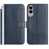 Per Samsung Galaxy S25 Edge 5G Custodia in pelle a forma di S a doppia piega (blu navy)