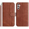 Per Samsung Galaxy S23 FE 5G Custodia in pelle a forma di S a doppia piega (caffè)