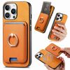 Per iPhone 13 Pro Retro Cross Leather Card Bag MagSafe Custodia per telefono (giallo)