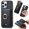 Per iPhone 13 Pro Max Retro Cross Leather Card Bag MagSafe Custodia per telefono (nero)