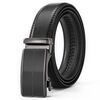 Cintura da uomo in pelle con fibbia automatica Dandali, lunghezza: 115 cm (nero)