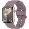 Per Apple Watch 46mm / 49mm / 45mm / 44mm Kalebol Wavy Grain Cinturino in silicone cucito (fumo viola)