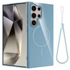 Per Samsung Galaxy S22 Ultra 5G Custodia per telefono antiurto in TPU lucido MagSafe con cordino (blu)