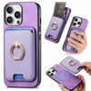 Per iPhone 11 Pro Max Retro Cross Leather Card Bag MagSafe Custodia per telefono (viola)