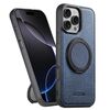 Per iPhone 16 Pro Max Suteni G3 360 Supporto Rotante MagSafe Custodia Posteriore in Pelle Denim per Telefono (Blu)