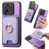 Per Xiaomi 13T 5G Retro Cross Leather Ring Vertical Insert Card Bag MagSafe Custodia per telefono (viola)