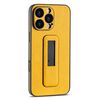 Per iPhone 16 Pro Max Custodia antiurto con supporto push-pull in pelle PU (giallo)