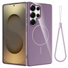 Per Samsung Galaxy S25 Ultra 5G Custodia per telefono antiurto in TPU lucido MagSafe con cordino (viola)